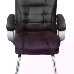 RW Rest Well Milford Double Cushion Premium Ergonomic Mid Back Leatherette Office Visitor Chair-image-29