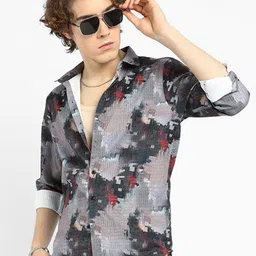 Campus Sutra Men Comfort Floral Opaque Printed Casual Shirt-picture-16