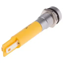 RS PRO Yellow Panel Mount Indicator, Mounting Hole Size 8 mm, Termination Type Solder Tab, IP Rating IP67, Model No 206873 image 2