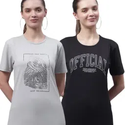 Vimal Jonney Grey & Black Cotton Printed T-Shirt - Pack Of 2-picture-29