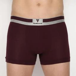 Van Heusen Regular Fit Colour Fresh No Ride Up Solid Trunks - Port Wine-picture-6