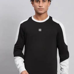 Rock.it Black Smart Fit Colour Block Sweatshirt-picture-35