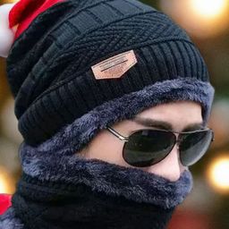 Infispace Unisex Woollen Beanie With Neck Warmer-picture-33