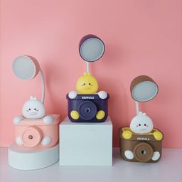 TONICTOYS Cute Animal Table Lamp - Rechargeable Desk Lamp with Pen Holder & Sharpener, Study Desk Light for Study Room/Home/Office (Multi Color and Animals) image 5