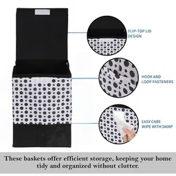 Kuber Industries Black & White 6 Pieces Printed Reusable Multi-Utility Organisers image 5