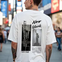 SMARTEES Men Graphic Printed Round Neck Cotton Oversized T-shirt-picture-35