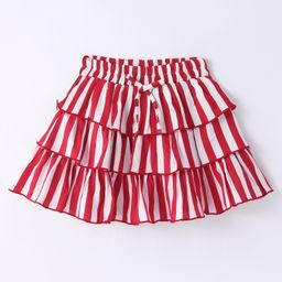 CrayonFlakes Striped Layered Skirt - Red-image-66