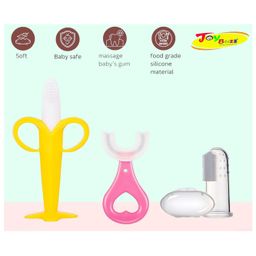 Joy Buzz Silicone Toothbrushes Pack Of 3 - Pink & Yellow-picture-24