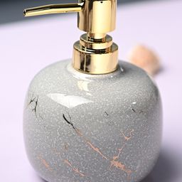Voncasa Ceramic Glossy Off White color Soap Dispenser (300 ml)-12