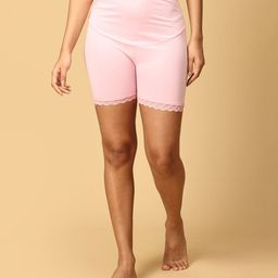 The Mom Store Cotton Solid High Waist Maternity Shorts -Rose Pink-image-59
