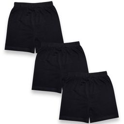 Kiddopanti Pack Of 3 Cotton Spandex Solid Cycling Shorts - Black-image-63