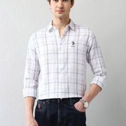 U.S. Polo Assn. Denim Co. Men Classic Regular Fit Checked Cotton Casual Shirt-image-41