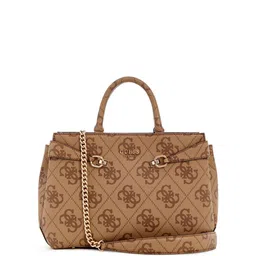 GUESS Printed PU Shopper Satchel with Applique-48