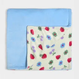 MiArcus Blue & Red Floral Printed Heavy Winter 550 GSM Single Bed Blanket-3