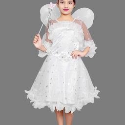 SVM FASHION Girls Below Knee Party Dress (White, 3/4 Sleeve)-image-22