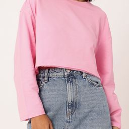 DressBerry Street Chic Cotton Terry Boxy Crop Pullover Sweatshirts-image-42