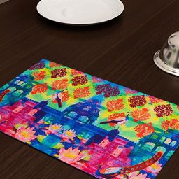 SEJ by Nisha Gupta Multicoloured Set of 2 Printed Table Placemats-14