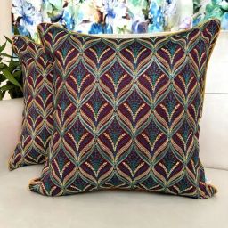 TARA Sparkling Homes Embroidered Red Cotton Silk Cushion Cover -  Set of 2-image-85