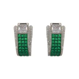 Saraf RS Jewellery Green Statement Brass Earrings for Women-14