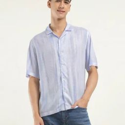 Levi's White Cotton Regular Fit Self Pattern Shirt-image-10