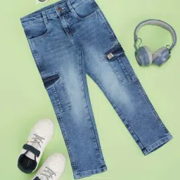 Pantaloons Junior Boys Starlight Blue Cotton Solid Jeans-image-23
