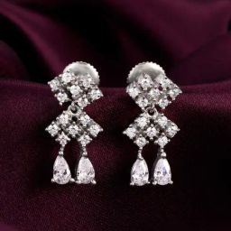 GIVA 92.5 Sterling Silver Sparkling Star Drop Earrings for Women-image-3