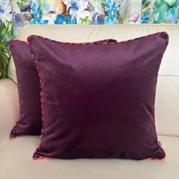 TARA Sparkling Homes Velvet Purple Velvet Cushion Cover -  Set of 2-image-58