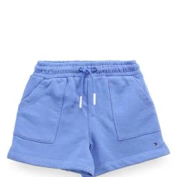 Tommy Hilfiger Girls Blue Solid Relaxed Fit Shorts-image-25