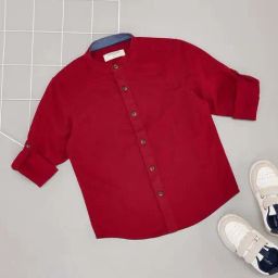 Pantaloons Junior Boys Cabernet Cotton Solid Full Sleeves Shirts-image-36