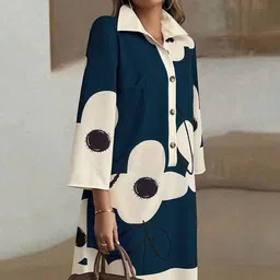 Outzidr Women Floral Print Dress-image-96
