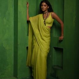 Huts And Looms Green Cotton Solid Cotton Saree-picture-43