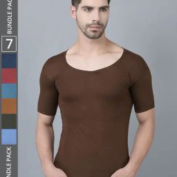 Dollar Lehar Assorted Cotton Regular Fit Vest - Pack Of 7-image-30