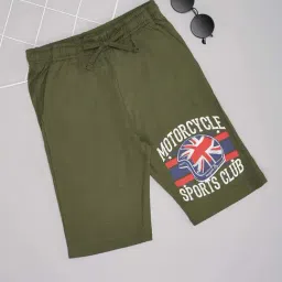 Pantaloons Junior Boys Deep Olive Cotton Printed Shorts-image-39