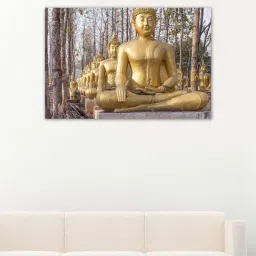 999store Yellow & Brown Line Of Gold Buddha Canvas Painting-36