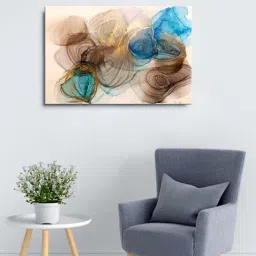 999store Brown And Blue Abstract Framed Canvas Painting-26