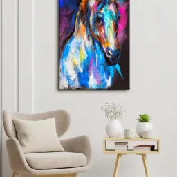 999store Multicolor Horse Abstract r Wall Canvas Painting-2