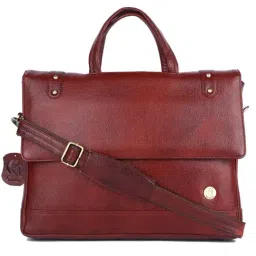HiLEDER 100% Pure Genuine Premium NDM Leather Briefcase Laptop Messenger Satchel Office Bag, Brown-47