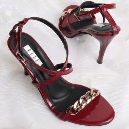 Elle Women's Maroon Ankle Strap Stilettos-69