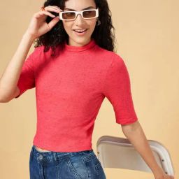 YU by Pantaloons Pink Cotton Regular Fit Top-image-30