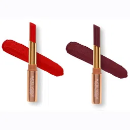 ME-ON Set of 2 Matte Vogue None-Transfer Lipsticks - Shade 01 & 11-51