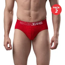 UnderJeans by Spykar Red Printed Briefs - Pack of 2-picture-38