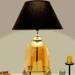 Kapoor E Illuminations 'Serenity' Navy & Antique Gold Glass Table Lamp - Set of 1-picture-17