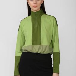 Forever 21 Light Green Color Blocked Sweatshirt-image-26