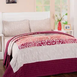 Maspar Hues Folklore Transition Quilted Red 210 TC Cotton Quilt-image-89