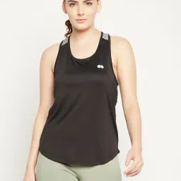 Clovia Black Regular Fit Tank Top-image-20