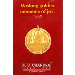 P.C. Chandra Jewellers 24k (999) 10gm Yellow Gold Maa Laxmi Coin Pendant-image-22