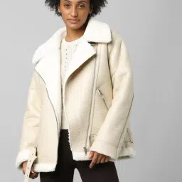 Only Beige Regular Fit Biker Jacket-image-26