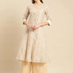 Rangita Beige Floral Print Anarkali Kurta-image-43