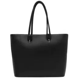 Miraggio Black Solid Large Tote Handbag-17