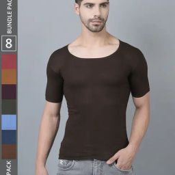 Dollar Lehar Assorted Cotton Regular Fit Vest - Pack Of 8-picture-19